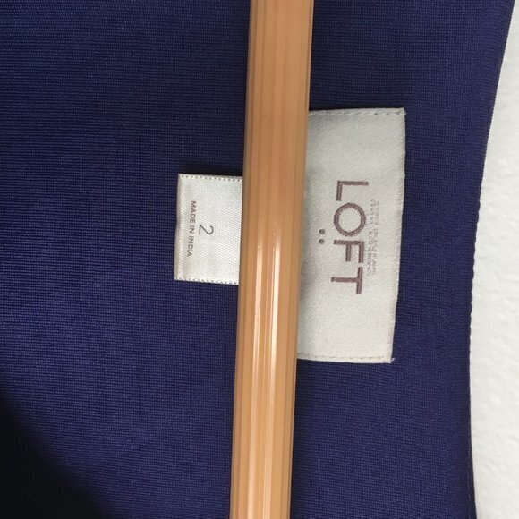 LOFT ANN TAYLOR COLOR BLOCK SLEEVELESS DRESS BLUE WOMENS SIZE 2 PLEATED … - Picture 3 of 7